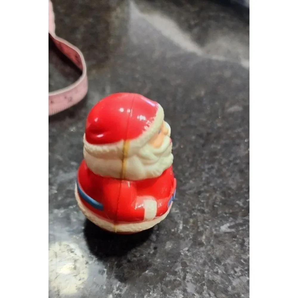 Set of 3 Vintage Santa Ornaments / Toys